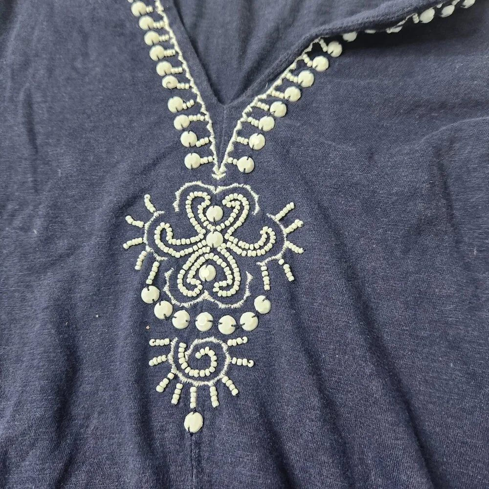 Lilly Pulitzer Women's Small Noelle Tunic Navy Beaded - Picture 6 of 8